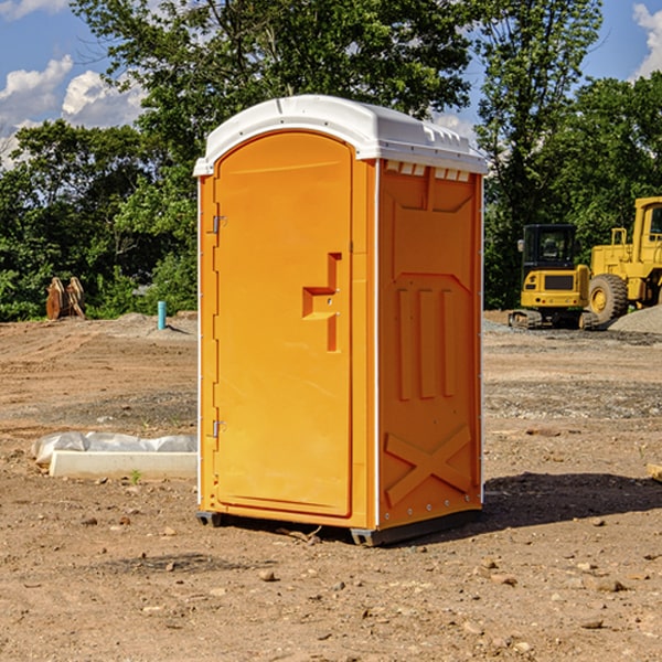 how often are the portable restrooms cleaned and serviced during a rental period in Greeley County NE